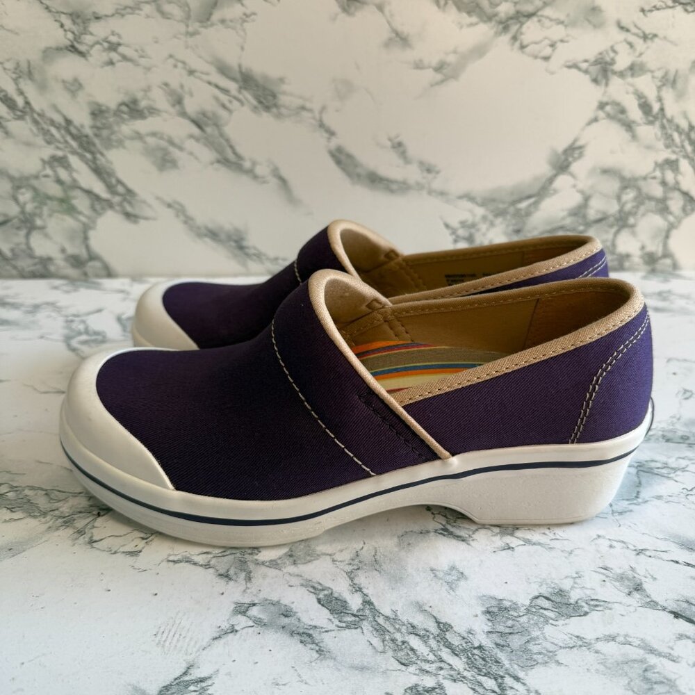 Dansko Vegan Women 37 US 6-6.5 Volley Clog Slip Resistant Purple Comfort Shoe - Picture 3 of 6